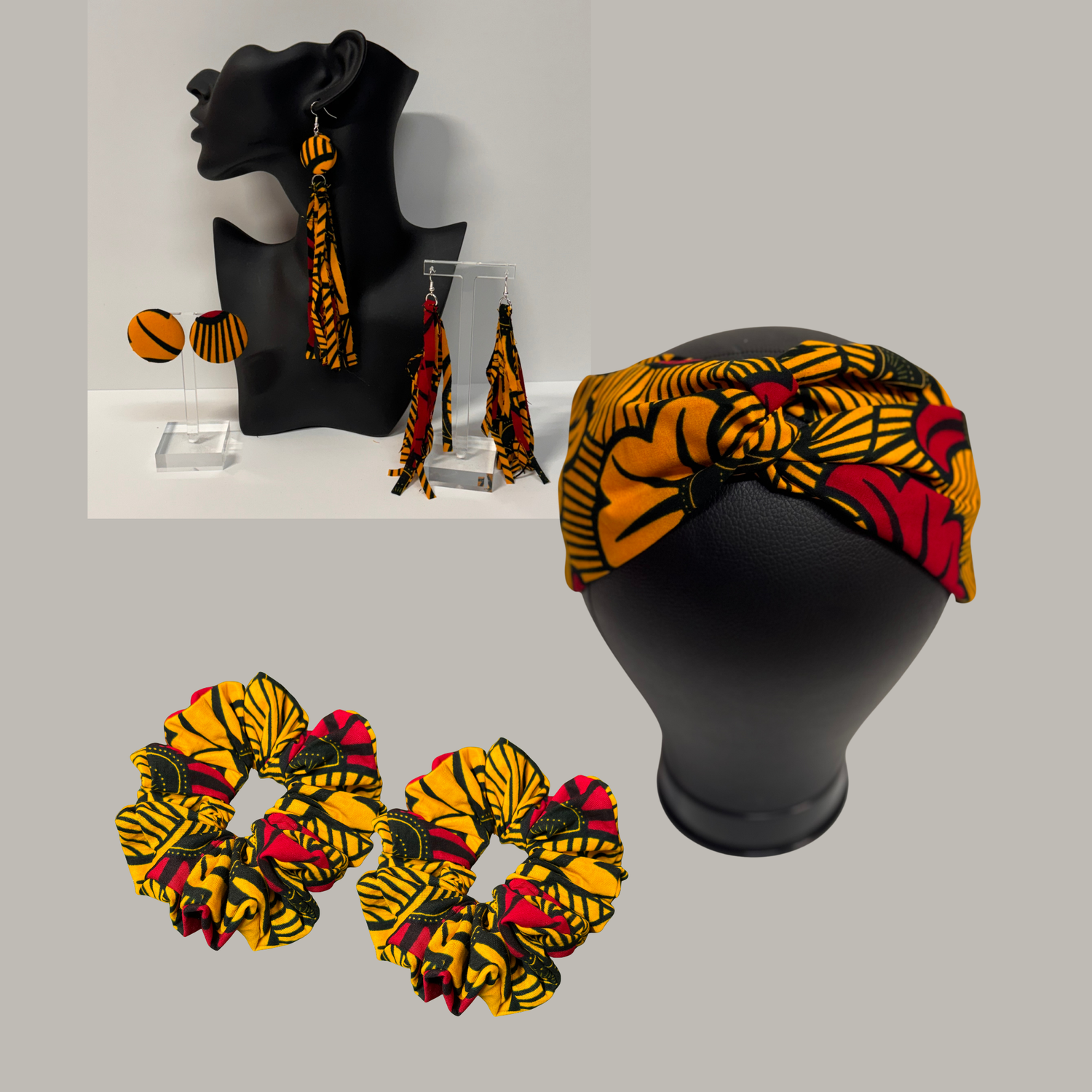 Crowned Cuties — Ankara Earrings, Headbands & Scrunchies