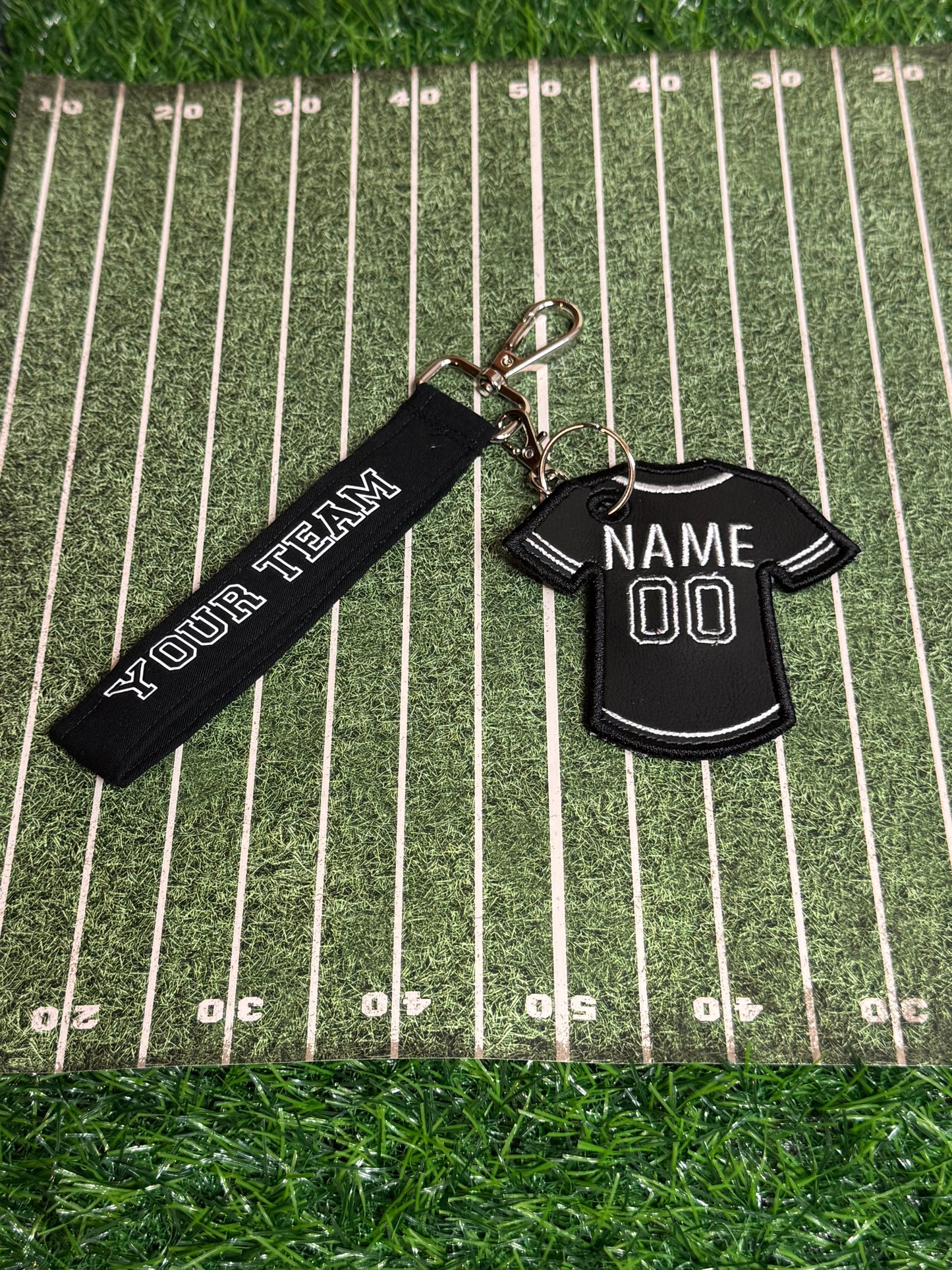Personalized Game Day Jersey Wristlet Set