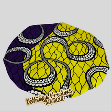 Load image into Gallery viewer, Zuri Nights Satin-Lined Ankara Bonnet - Regular
