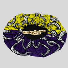 Load image into Gallery viewer, Zuri Nights Satin-Lined Ankara Bonnet - Regular

