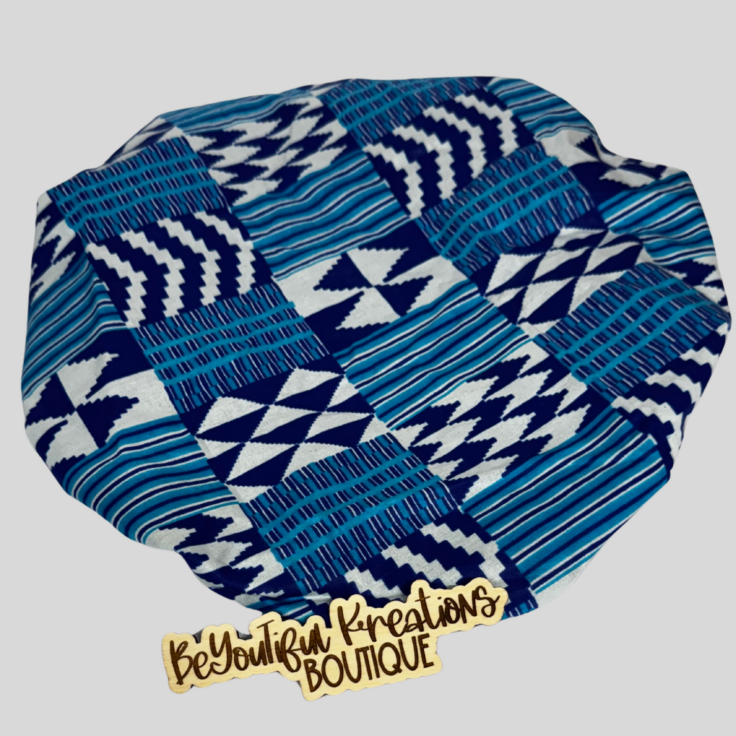 Sanaa Sky Satin-Lined Ankara Bonnet -Regular