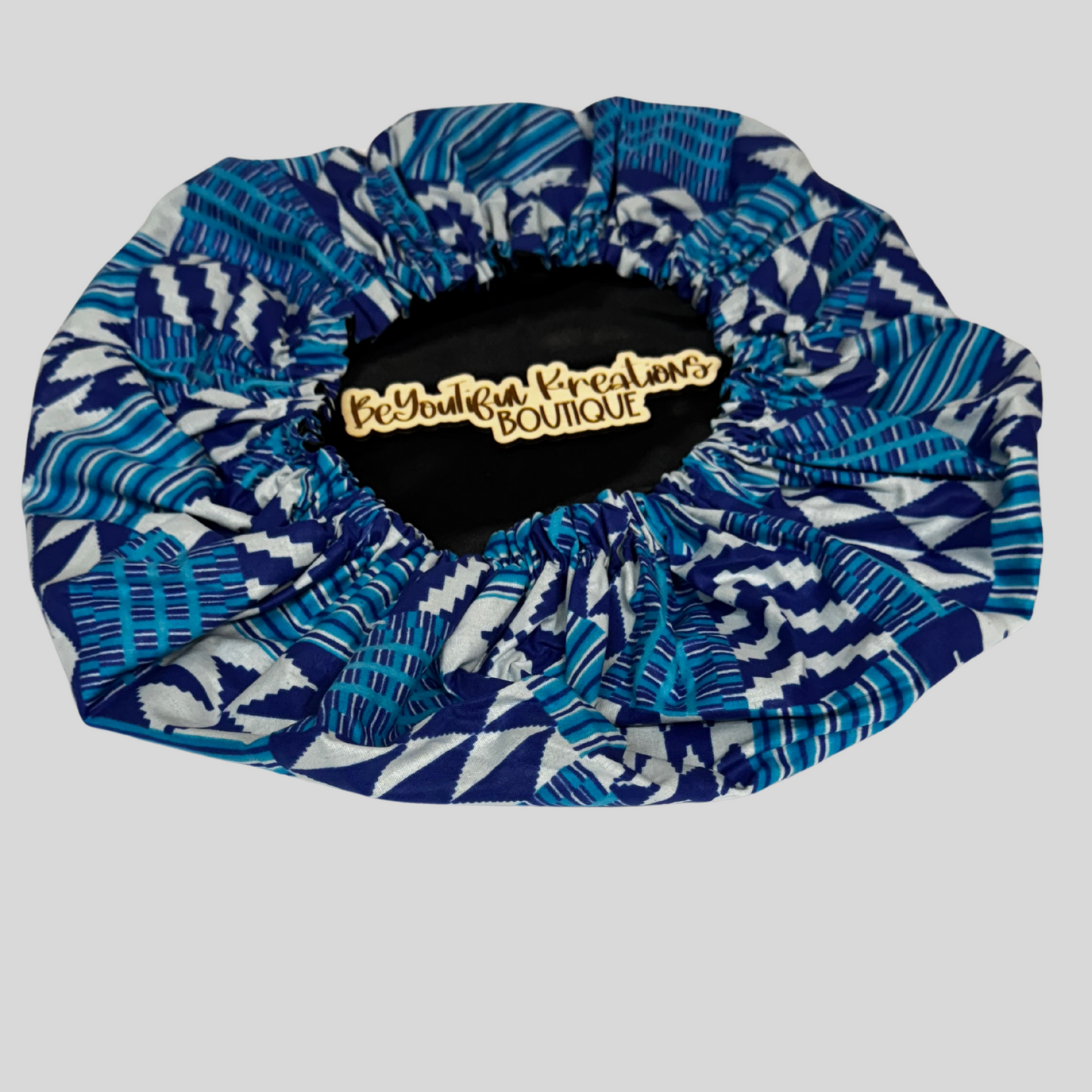 Sanaa Sky Satin-Lined Ankara Bonnet -Regular